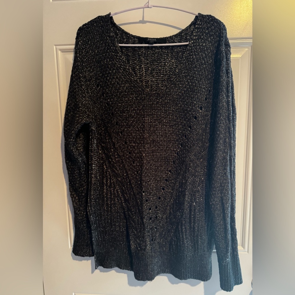 Guess Women's Charcoal V-Neck Sweater